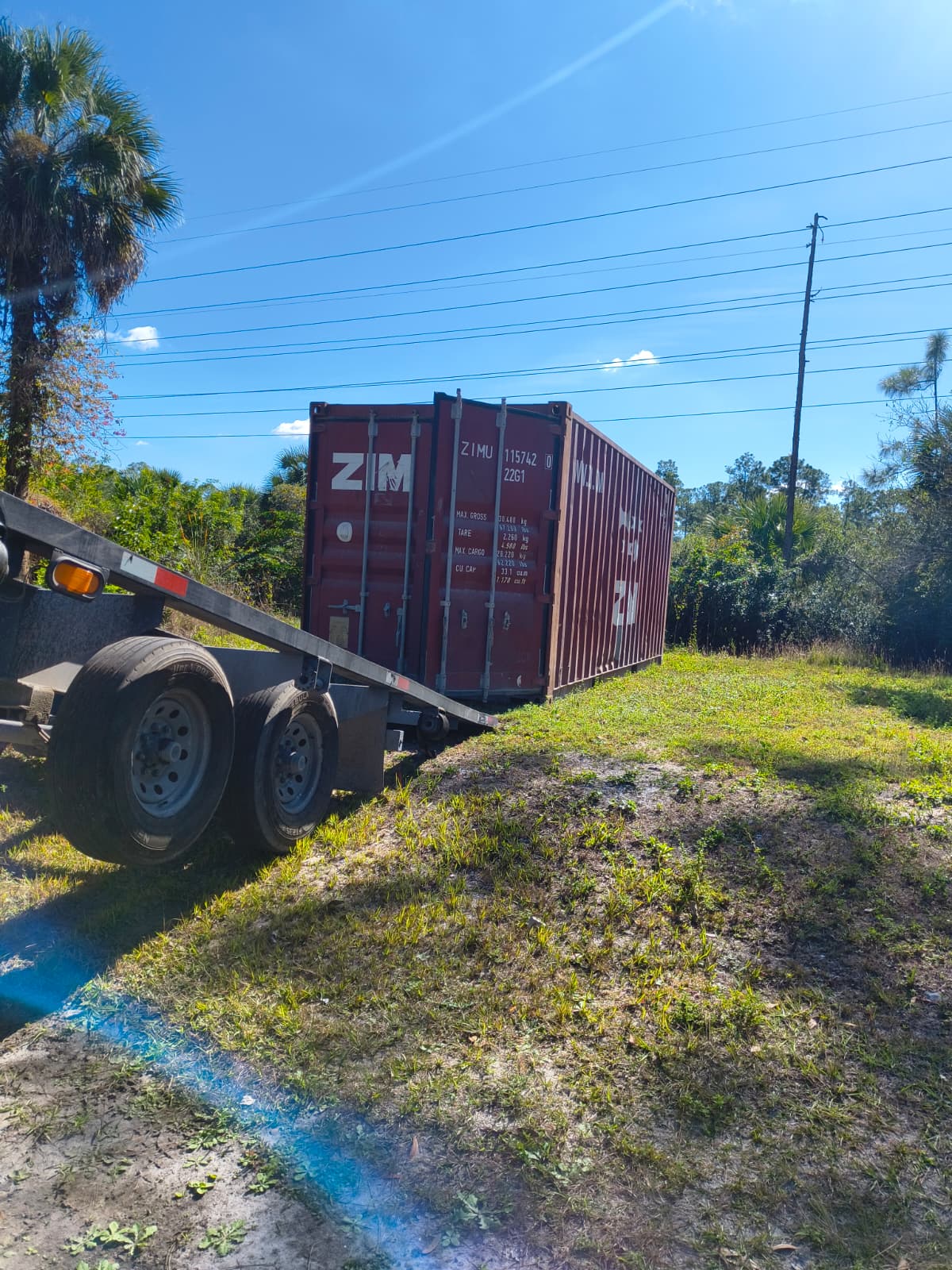 20 ft Cargo Worthy shipping container, second exterior view, door end visible