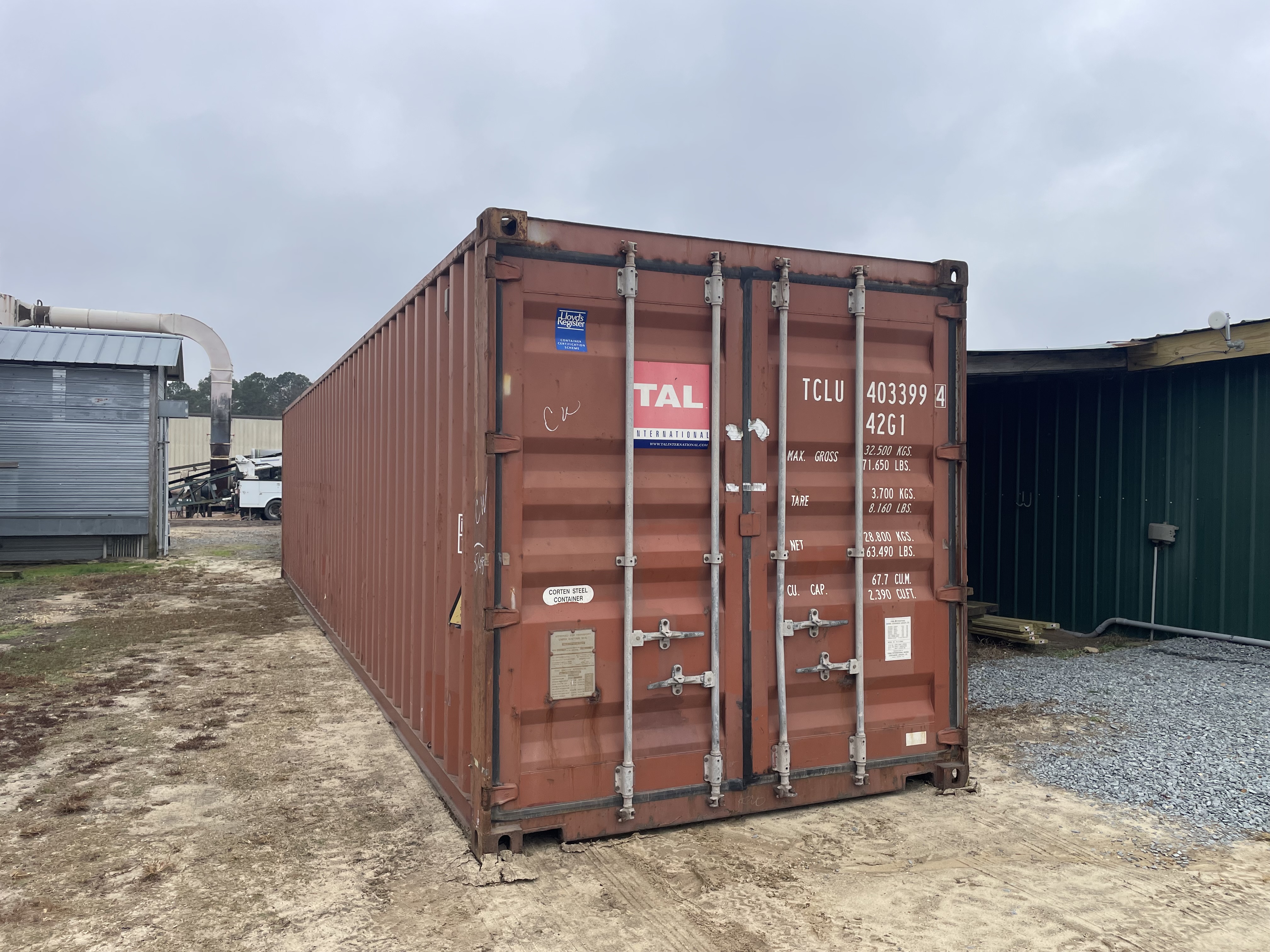 40 ft standard-height Cargo Worthy shipping container, exterior